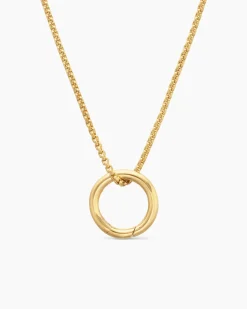 Smooth Amulet Holder 18K Yellow Gold, 12.3mm