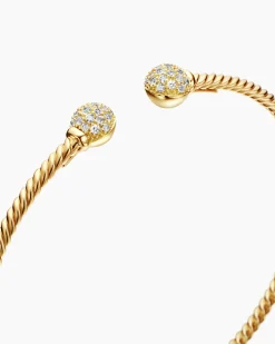 Solari Cablespira® Bracelet 18K Yellow Gold with Diamonds, 2.3mm