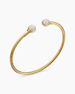 Solari Cablespira® Bracelet 18K Yellow Gold with Diamonds, 2.6mm