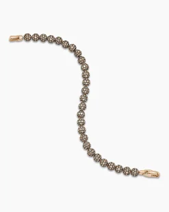 Spiritual Beads Bracelet 18K Rose Gold and Pavé Cognac Diamonds, 6mm