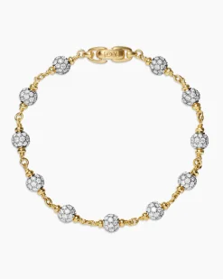 Spiritual Beads Bracelet 18K Yellow Gold with Diamonds, 6mm