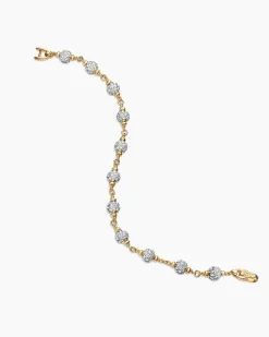 Spiritual Beads Bracelet 18K Yellow Gold with Diamonds, 6mm