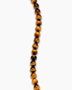 Spiritual Beads Bracelet Sterling Silver with Tiger’s Eye, 6mm
