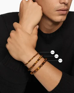 Spiritual Beads Cross Station Bracelet Sterling Silver with Black Onyx, 4mm