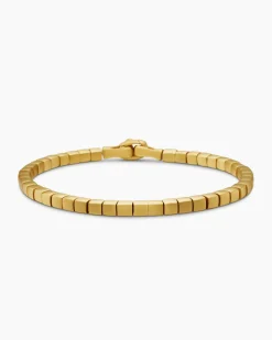 Spiritual Beads Cushion Bracelet 18K Yellow Gold, 4mm