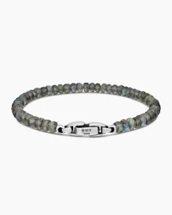 Spiritual Beads Faceted Bracelet Sterling Silver with Labradorite, 5mm