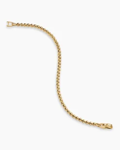 Spiritual Beads Metal Bead Bracelet 18K Yellow Gold, 4mm