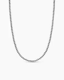 Spiritual Beads Metal Bead Necklace Sterling Silver, 4mm