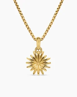 Starburst Amulet 18K Yellow Gold, 14mm