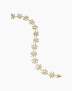 Starburst Pavé Tennis Bracelet 18K Yellow Gold with Diamonds, 12.3mm