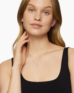 Starburst Pendant Necklace 18K White Gold with Diamonds, 12mm