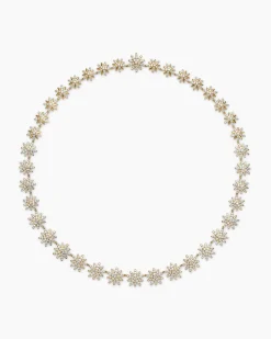 Starburst Tennis Necklace 18K Yellow Gold with Diamonds, 12.5mm