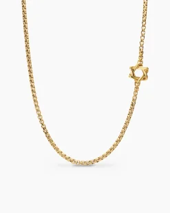 Star of David Station Necklace 18K Yellow Gold, 3.4mm