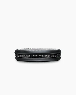 Streamline® Band Ring Black Titanium with Black Diamonds, 6mm
