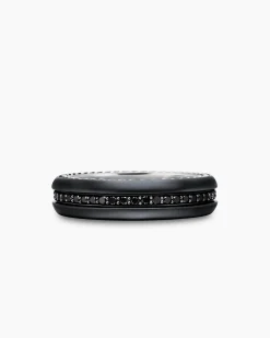 Streamline® Band Ring Black Titanium with Black Diamonds, 6mm