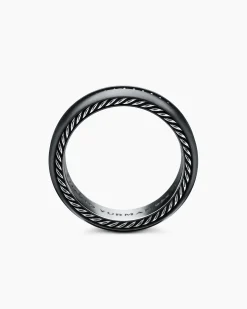 Streamline® Band Ring Black Titanium with Black Diamonds, 6mm