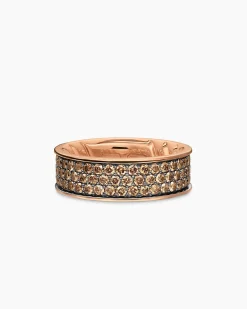 Streamline® Band Ring 18K Rose Gold with Cognac Diamonds, 7.6mm