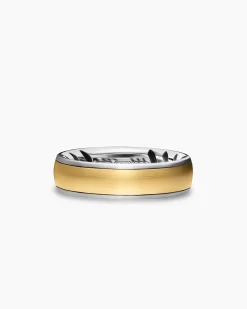 Streamline® Band Ring Sterling Silver with 18K Yellow Gold, 6.2mm