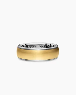 Streamline® Band Ring Sterling Silver with 18K Yellow Gold, 7.6mm
