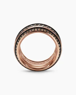 Streamline® Beveled Band Ring 18K Rose Gold with Cognac Diamonds, 8.5mm
