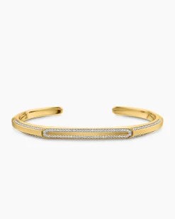 Streamline® Cuff Bracelet 18K Yellow Gold with Diamonds, 5.5mm