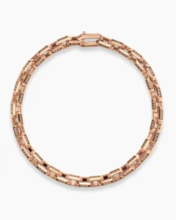 Streamline® Link Bracelet 18K Rose Gold with Cognac Diamonds, 5.5mm