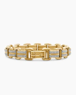 Streamline® Link Bracelet 18K Yellow Gold with Diamonds, 7.5mm