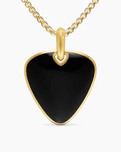 Streamline® Pick Amulet 18K Yellow Gold with Black Onyx, 31mm