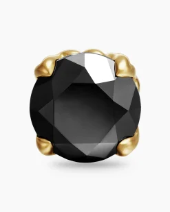 Stud Earring 18K Yellow Gold with Black Diamond, 7mm
