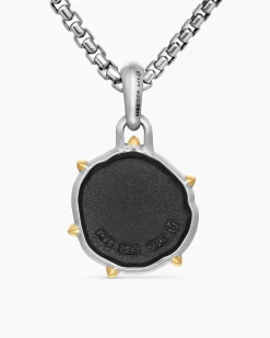 Taurus Amulet Sterling Silver with 18K Yellow Gold, 23mm