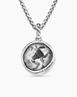 Taurus Amulet Sterling Silver with 18K Yellow Gold and Diamonds, 19mm