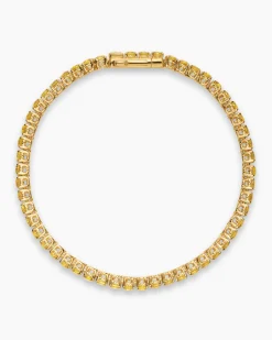 Tennis Bracelet 18K Yellow Gold with Yellow Sapphires, 3mm