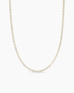 Tennis Necklace 18K Yellow Gold with Diamonds, 3mm