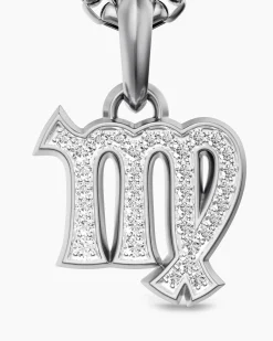 Virgo Amulet Sterling Silver with Diamonds, 16mm