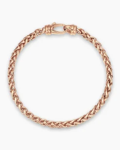 Wheat Chain Bracelet 18K Rose Gold, 4mm