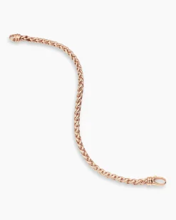 Wheat Chain Bracelet 18K Rose Gold, 4mm