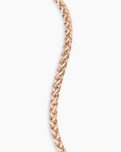Wheat Chain Bracelet 18K Rose Gold, 4mm