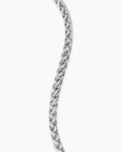 Wheat Chain Bracelet Sterling Silver, 4mm