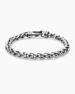 Wheat Chain Bracelet Sterling Silver, 6mm