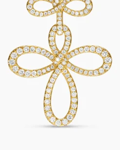 Wisteria® Drop Earrings 18K Yellow Gold with Diamonds, 37.8mm