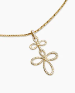 Wisteria® Pendant Necklace 18K Yellow Gold with Diamonds, 38.2mm