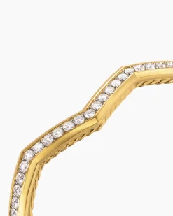 Zig Zag Stax™ Cuff Bracelet 18K Yellow Gold with Diamonds, 5mm