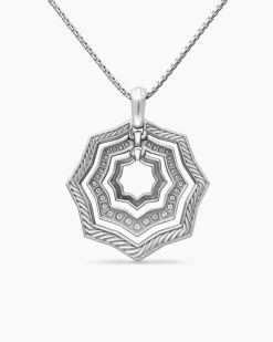 Zig Zag Stax™ Pendant Necklace Sterling Silver with Diamonds, 28mm