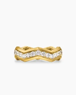 Zig Zag Stax™ Ring 18K Yellow Gold with Diamonds, 5mm